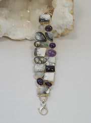 Dendritic Opal Bracelet 3 with Amethyst Quartz, Moonstone and Pearls ...