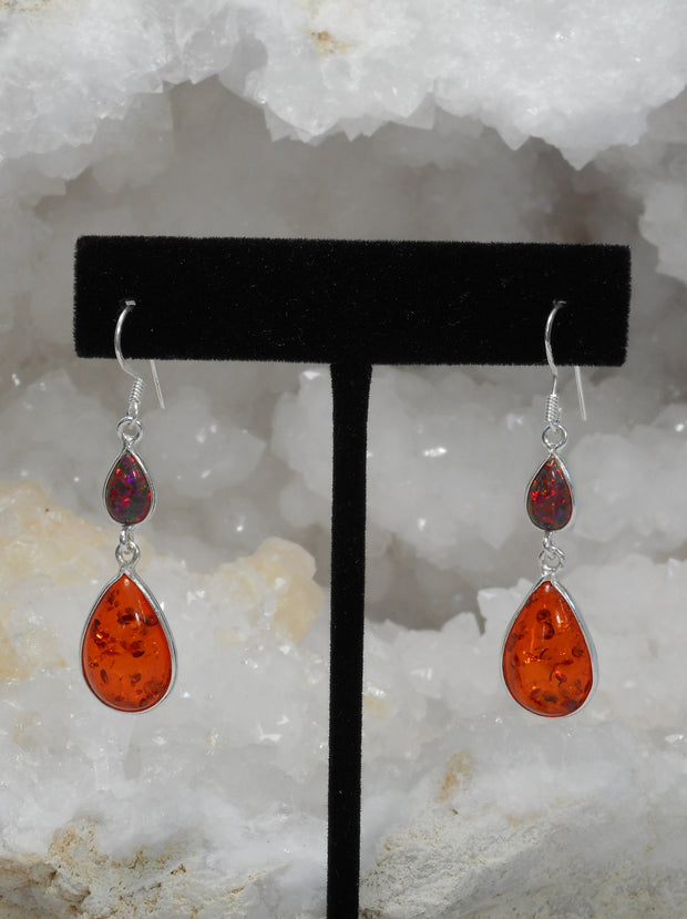 Amber Earring Set 1 with Fire Opal – Andrea Jaye Collection