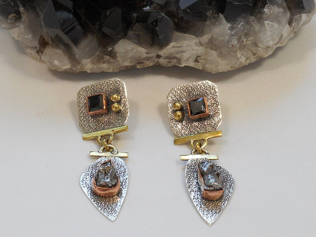 Sterling and Meteorite Earring Set 1 with Onyx – Andrea Jaye Collection