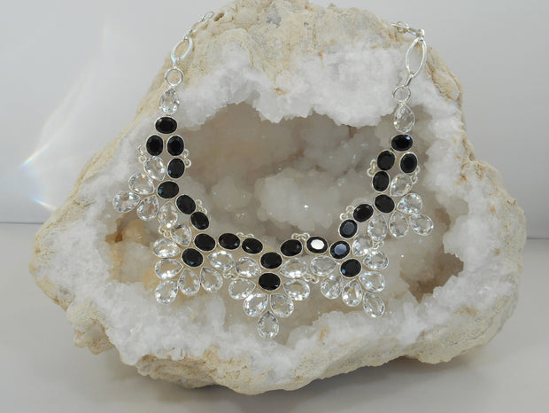 *White Topaz and Black Onyx Necklace 1 – Andrea Jaye Collection