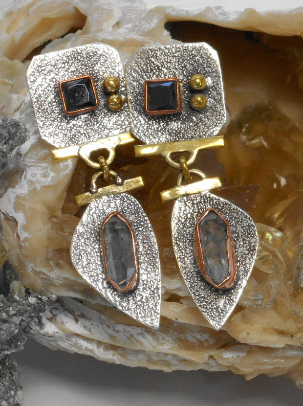 Herkimer Diamond and Sterling Earring Set 2 with Onyx – Andrea Jaye ...