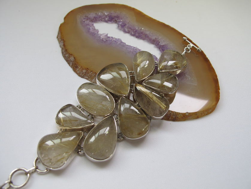 Golden Rutilated Quartz Gemstones Bracelet 1 – Andrea Jaye Collection