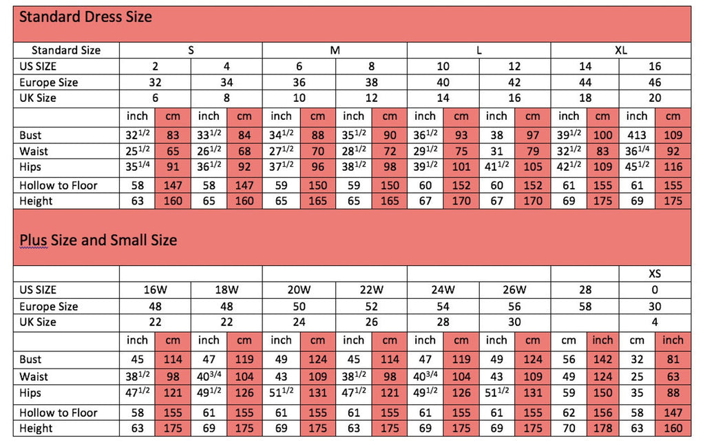 Contemporary clothing sizing guide.