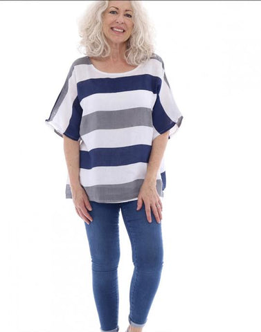 Rigby Striped Linen Top