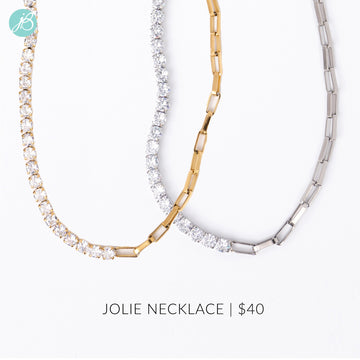 Jolie Rhinestone & Chain Necklace