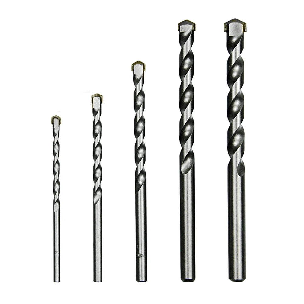 TASP 5pcs Masonry Drill Bits Tungsten Carbide Tipped Concrete Brick Stone Drilling Set Size 4 5 6 8 10mm Power Tool Accessories
