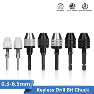 Keyless Drill Chuck 0.3-3.4mm 0.3-6.5mm 0.3-8mm Hex Shank Chuck Adapter Drill Drilling Converter Tool Drill Chuck Clamp - SEDMECA Express