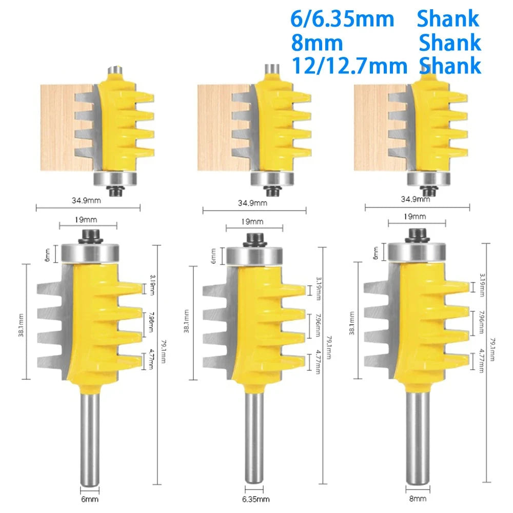 6mm 1/4" 8mm 12mm 1/2" Shank Finger Joint Glue Router Bit Milling Cutter Mortaise Tenon knife Cone Woodwork Cutters Tools LT070