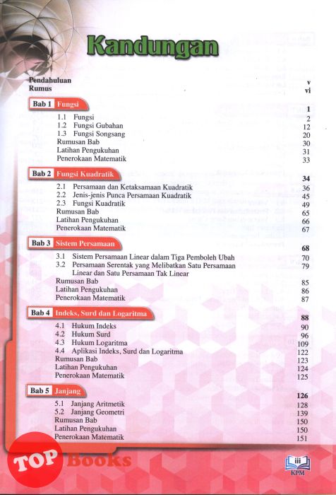 Buku teks matematik tingkatan 1