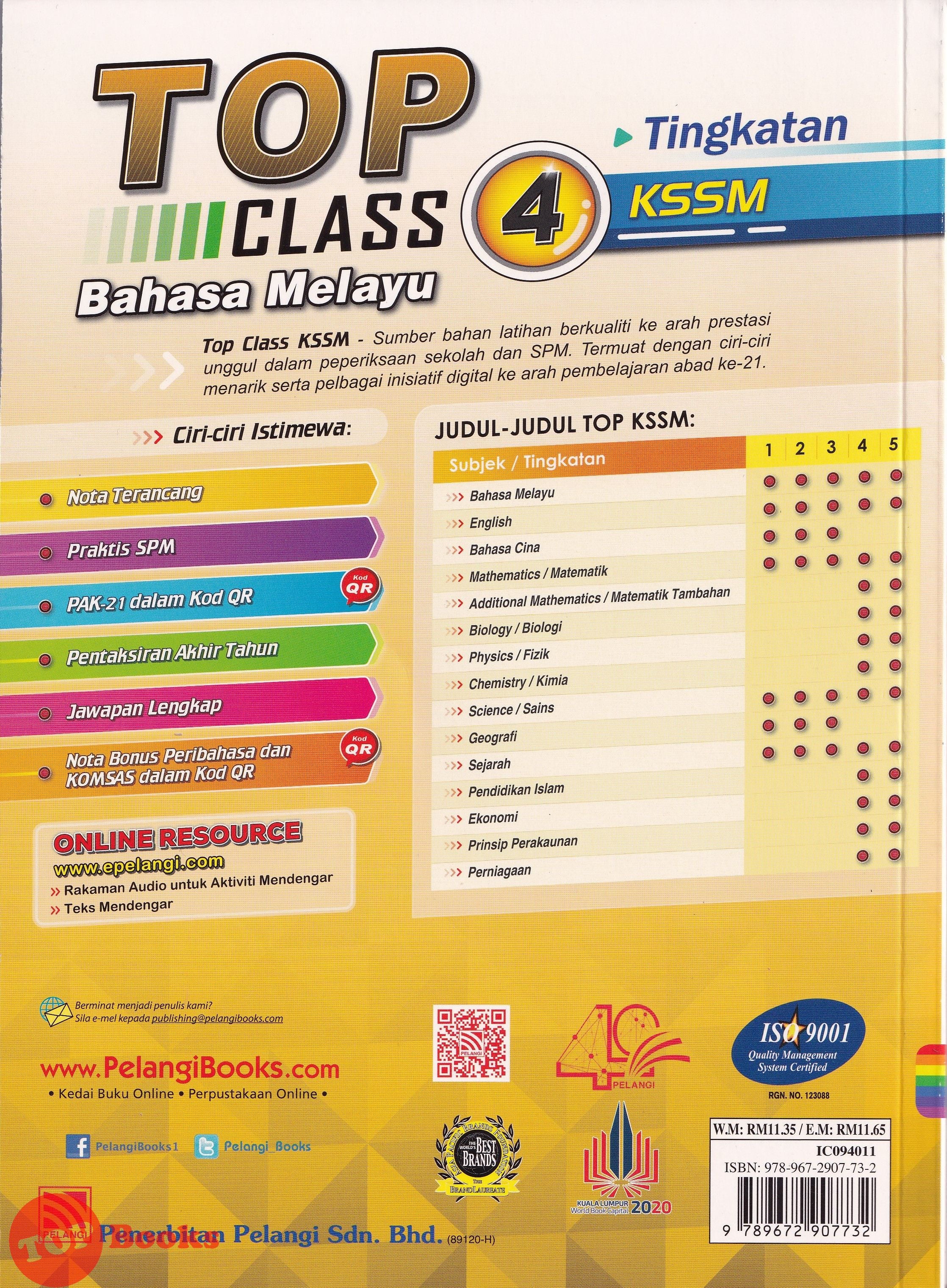 Pelangi Top Class Bahasa Melayu Tingkatan 4 Kssm 2021 Topbooks Plt
