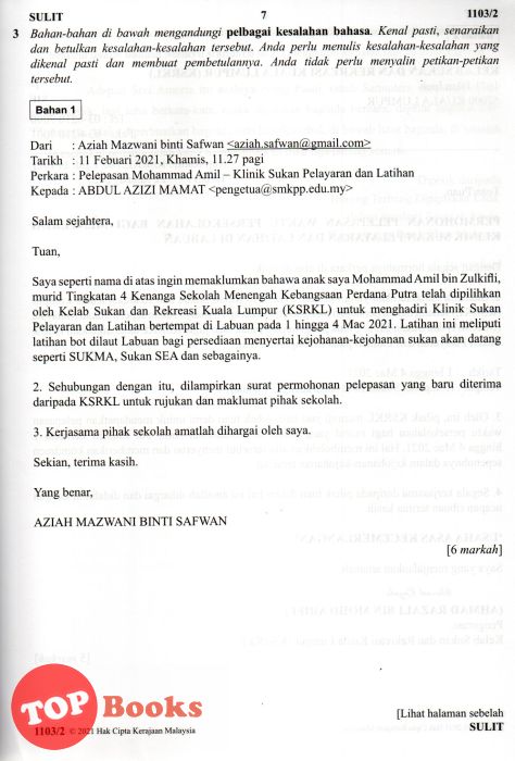 [TOPBOOKS Yakin] Kertas Soalan Peperiksaan Sebenar SPM Bahasa Melayu