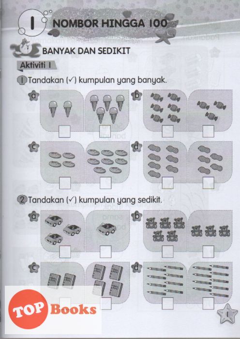 Topbooks Dbp Teks Buku Aktiviti Matematik Tahun 1 Jilid 1 Kssr Sk