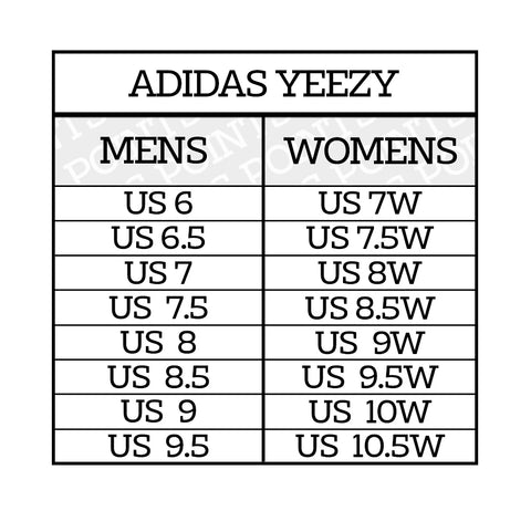 ADIDAS YEEZY 运动鞋尺码指南（美国）