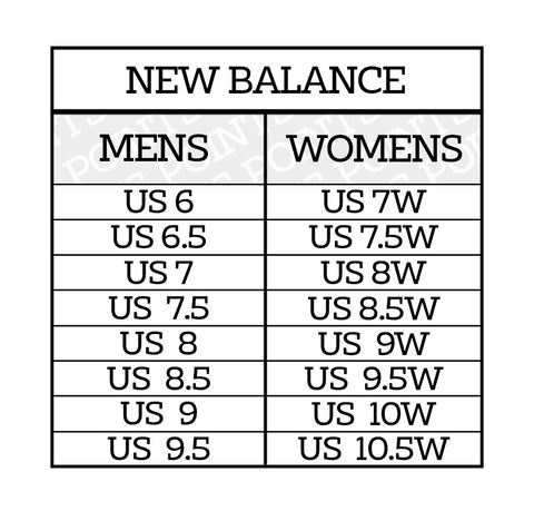 New Balance - Size Guide