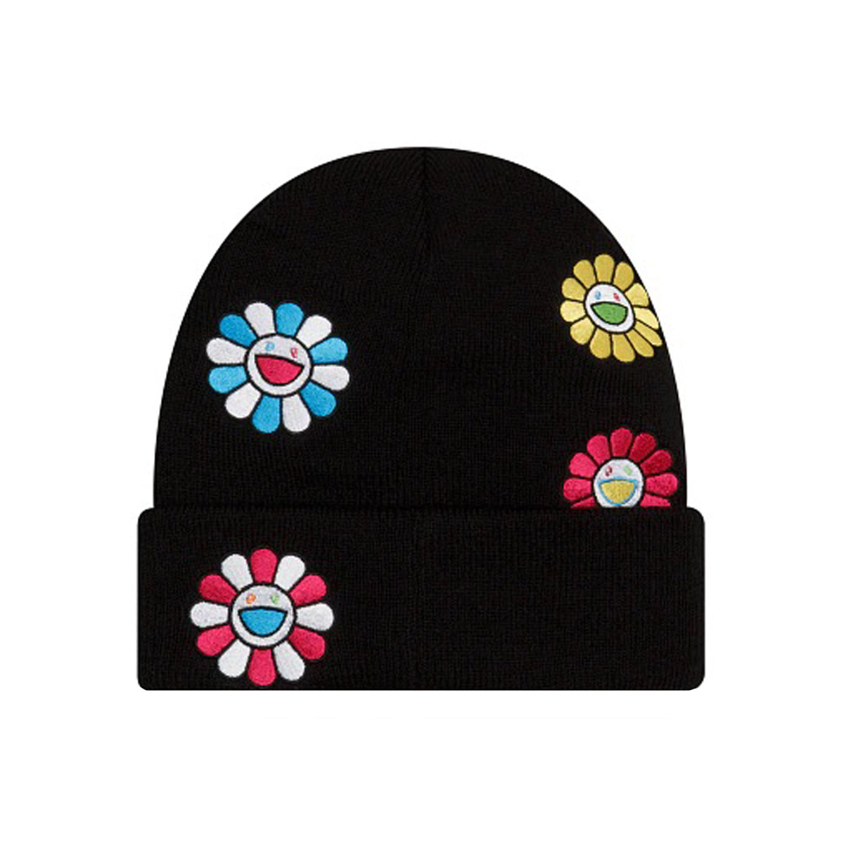 Takashi Murakami x New Era Flower All Over Cuff Knit Beanie – Black ...