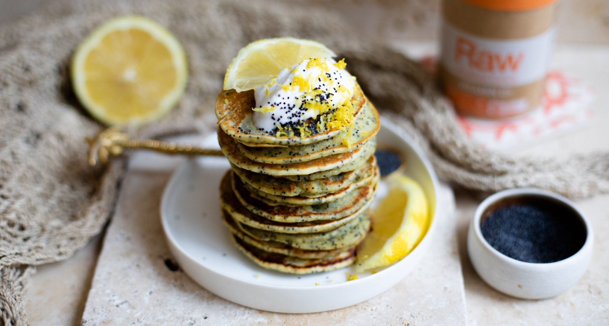 Vegan Lemon & Poppy Seed Pancakes