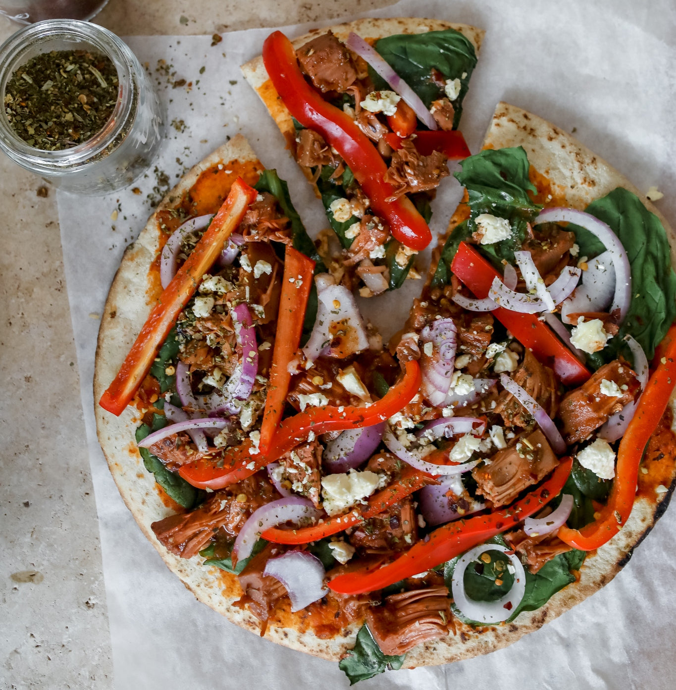 Spicy Jackfruit Pizza