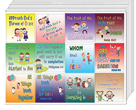 Cute Bible Verses Stickers for Kids (16 Round Shape) – New8Store