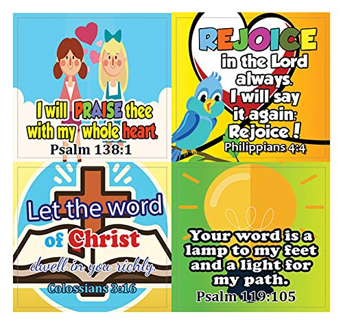 Short Bible Verses Stickers for Kids (10-Sheet) – New8Store