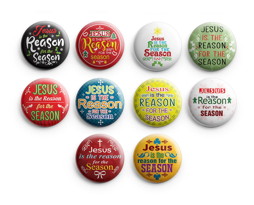 Neweights Christian Pinback Buttons Jesus Is The Reason 10 Pack New8store