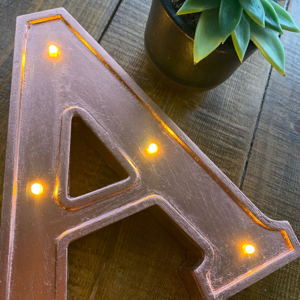 rose gold letter lights