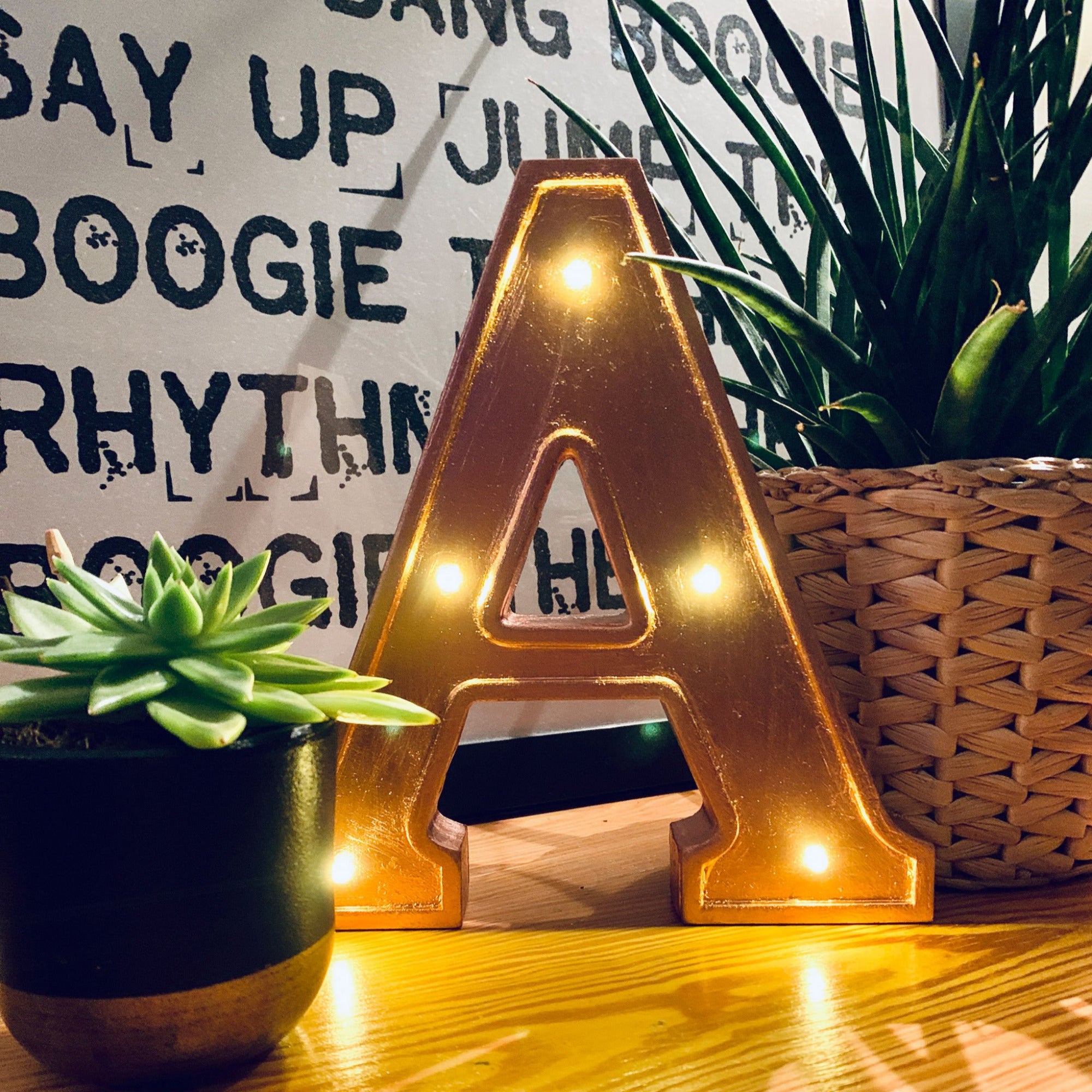 rose gold letter lights