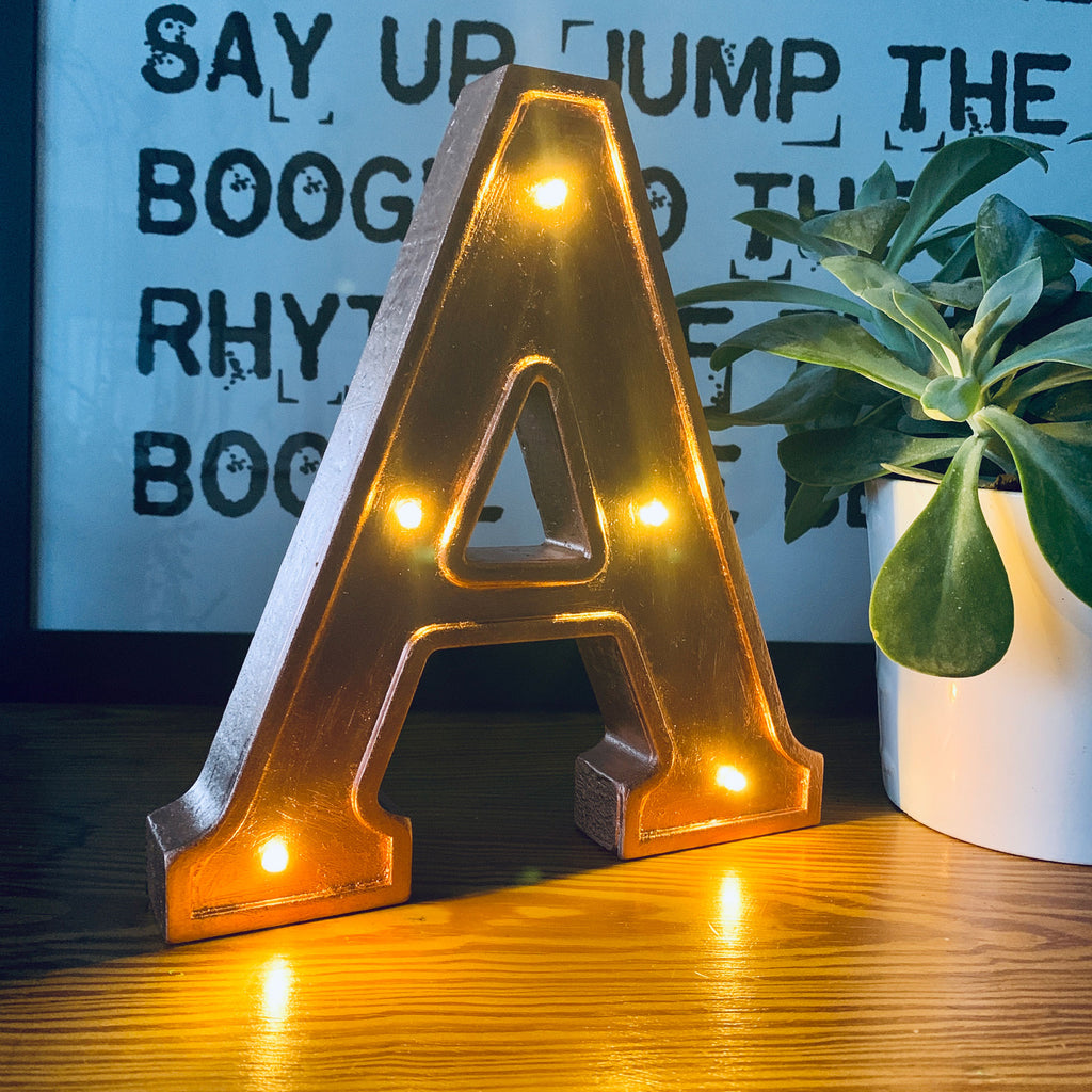 rose gold letter lights