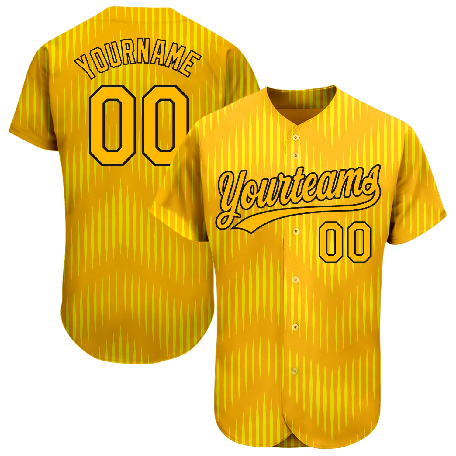 Cheap Custom Gold Gold-Black 3D Pattern Design Authentic Baseball Jersey  Free Shipping – CustomJerseysPro