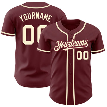 Cheap Custom Burgundy Yellow Authentic Baseball Jersey Free