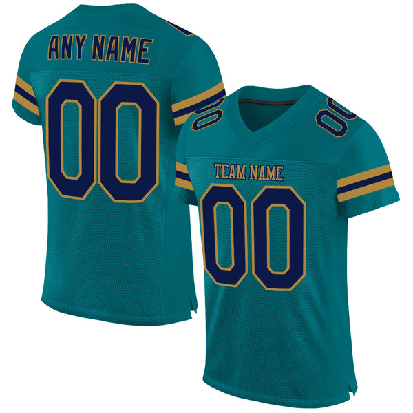 Custom Navy Old Gold-White Mesh Drift Fashion Football Jersey –  CustomJerseysPro