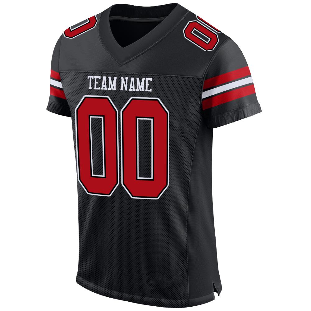 black and red football jersey