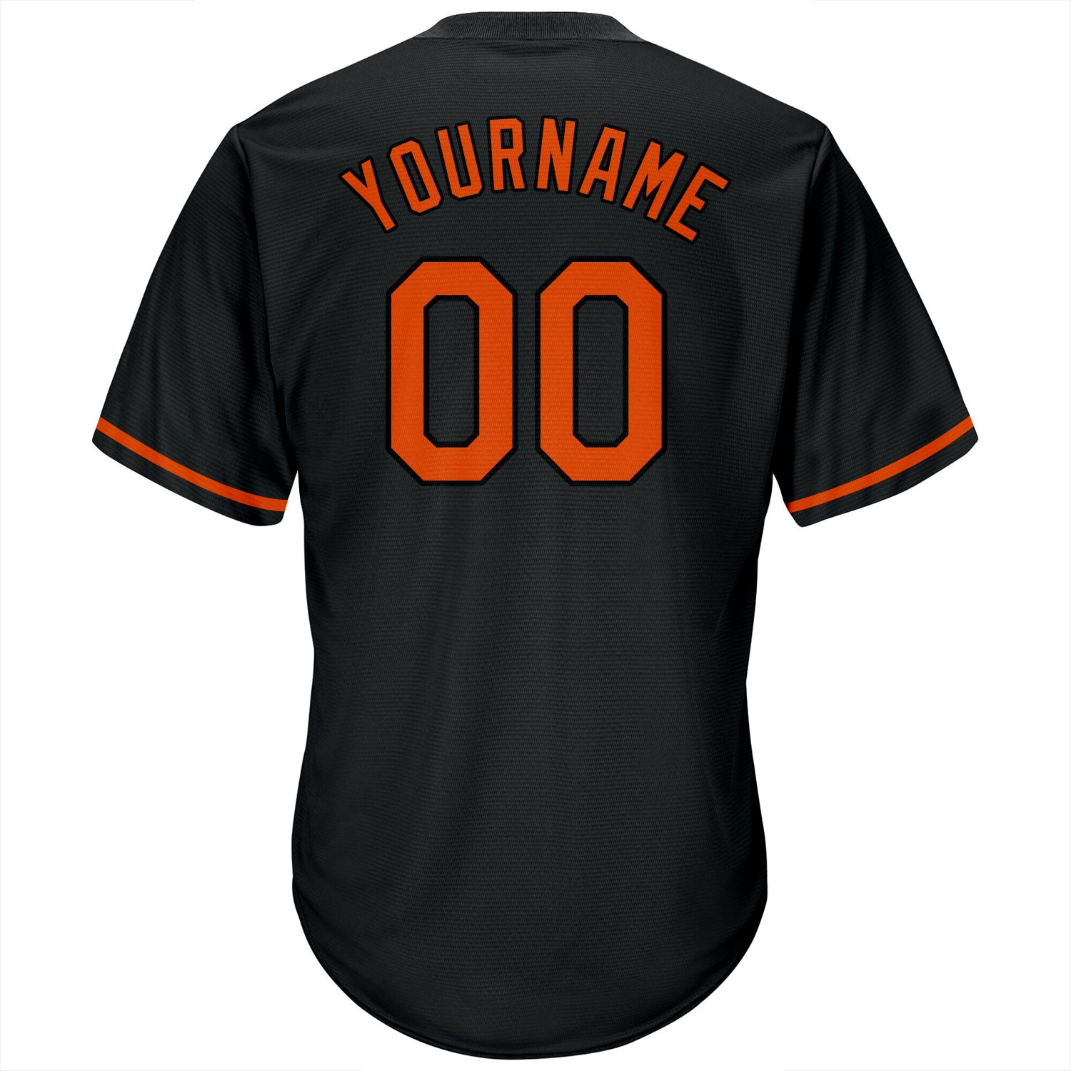 orange and black baseball shirt