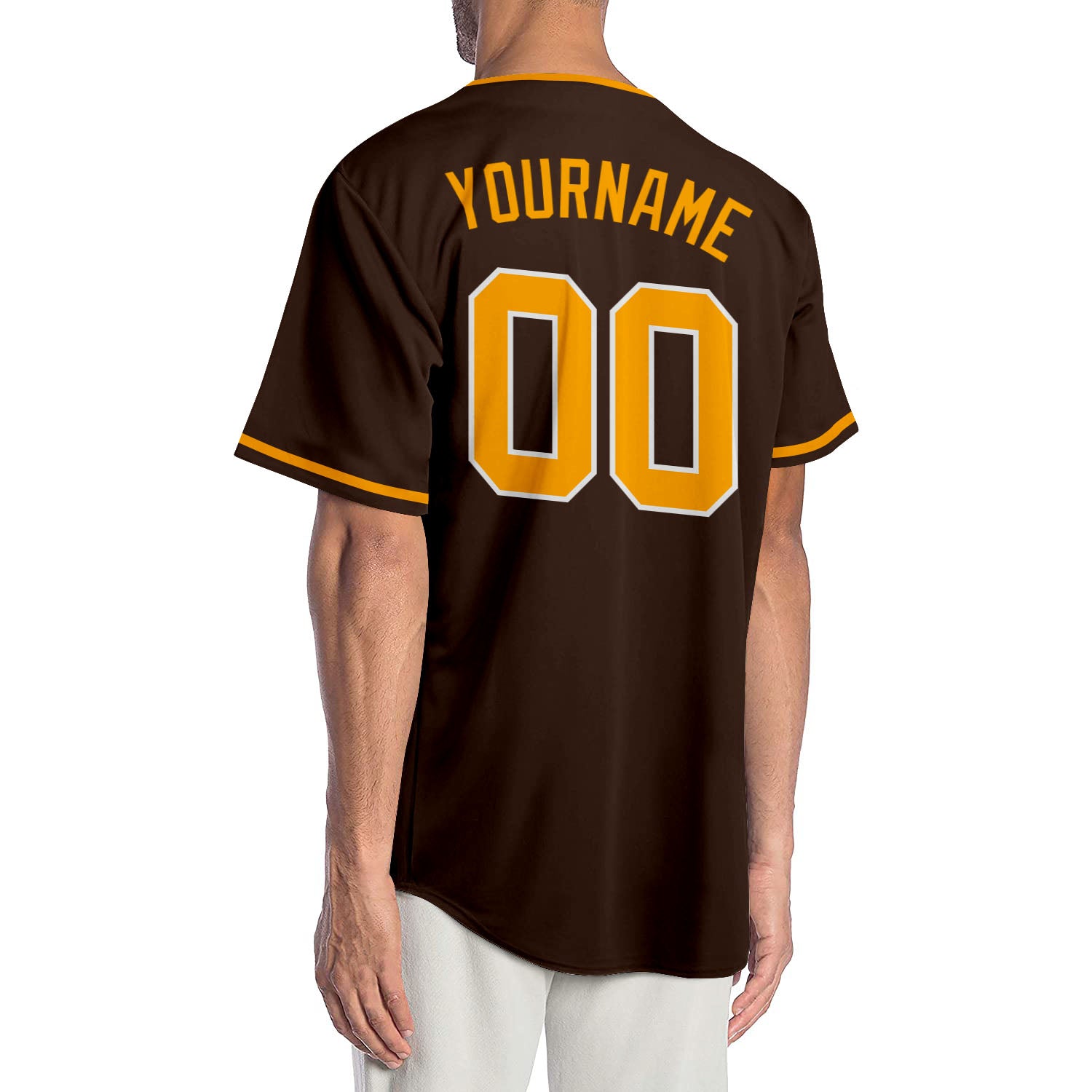 Cheap Custom Brown Gold-White Authentic Baseball Jersey Free Shipping –  CustomJerseysPro