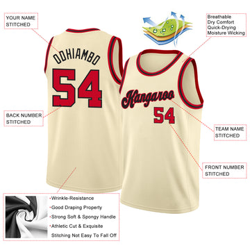 Cheap Custom Cream Cream-Crimson Authentic Baseball Jersey Free Shipping –  CustomJerseysPro