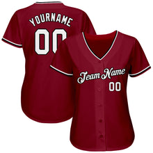 Load image into Gallery viewer, Custom Crimson White-Black Authentic Baseball Jersey
