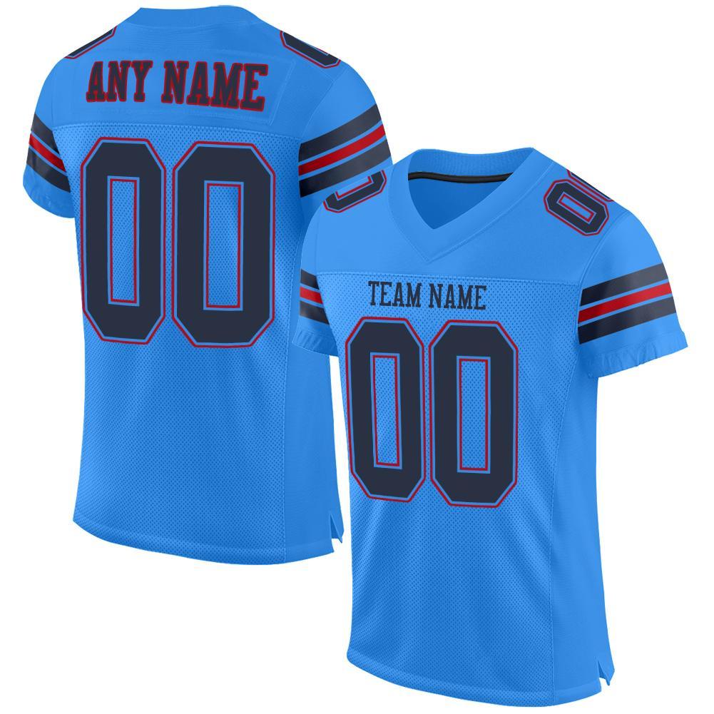 powder blue and red jersey