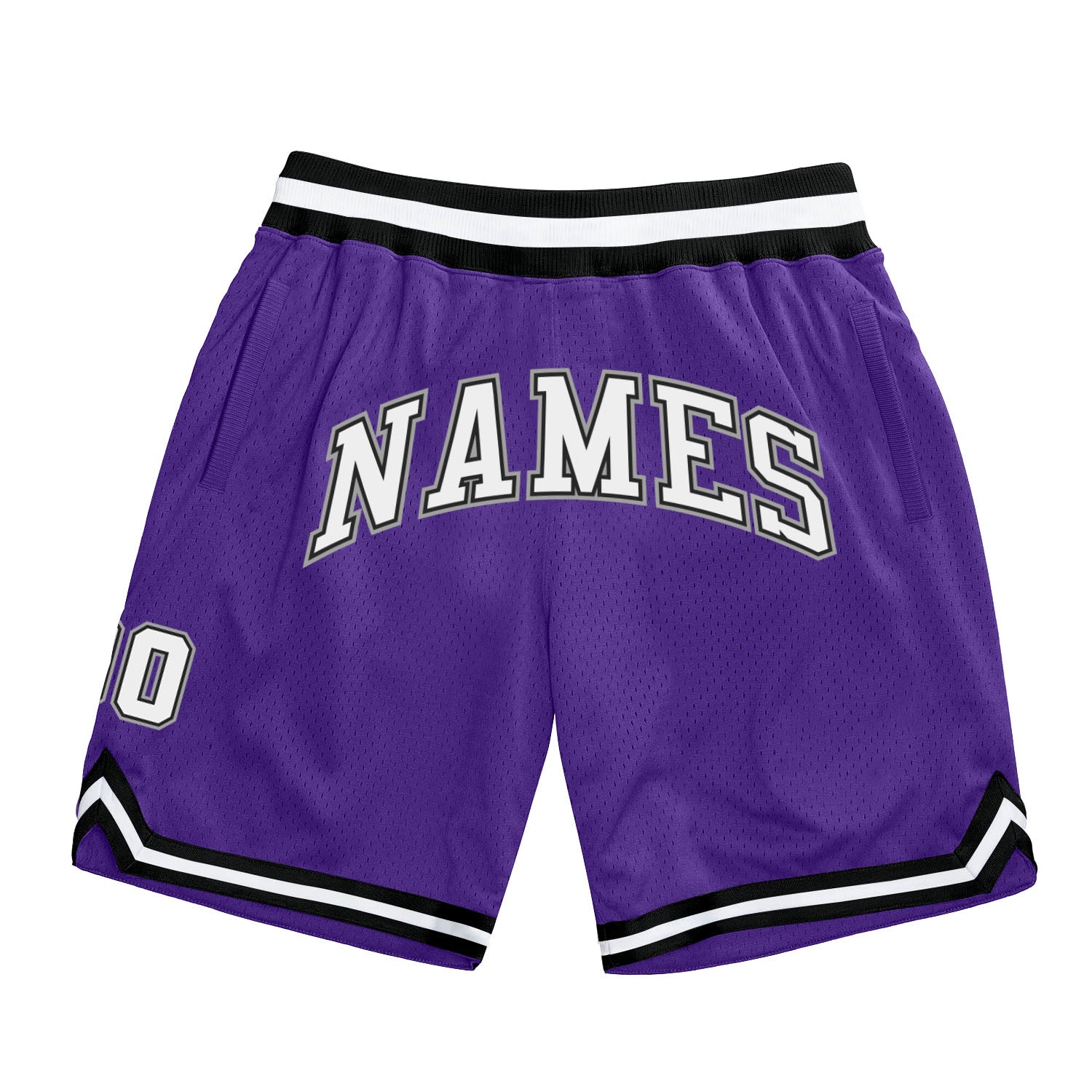 Cheap Purple White-Black Throwback Basketball Shorts Free Shipping CustomJerseysPro