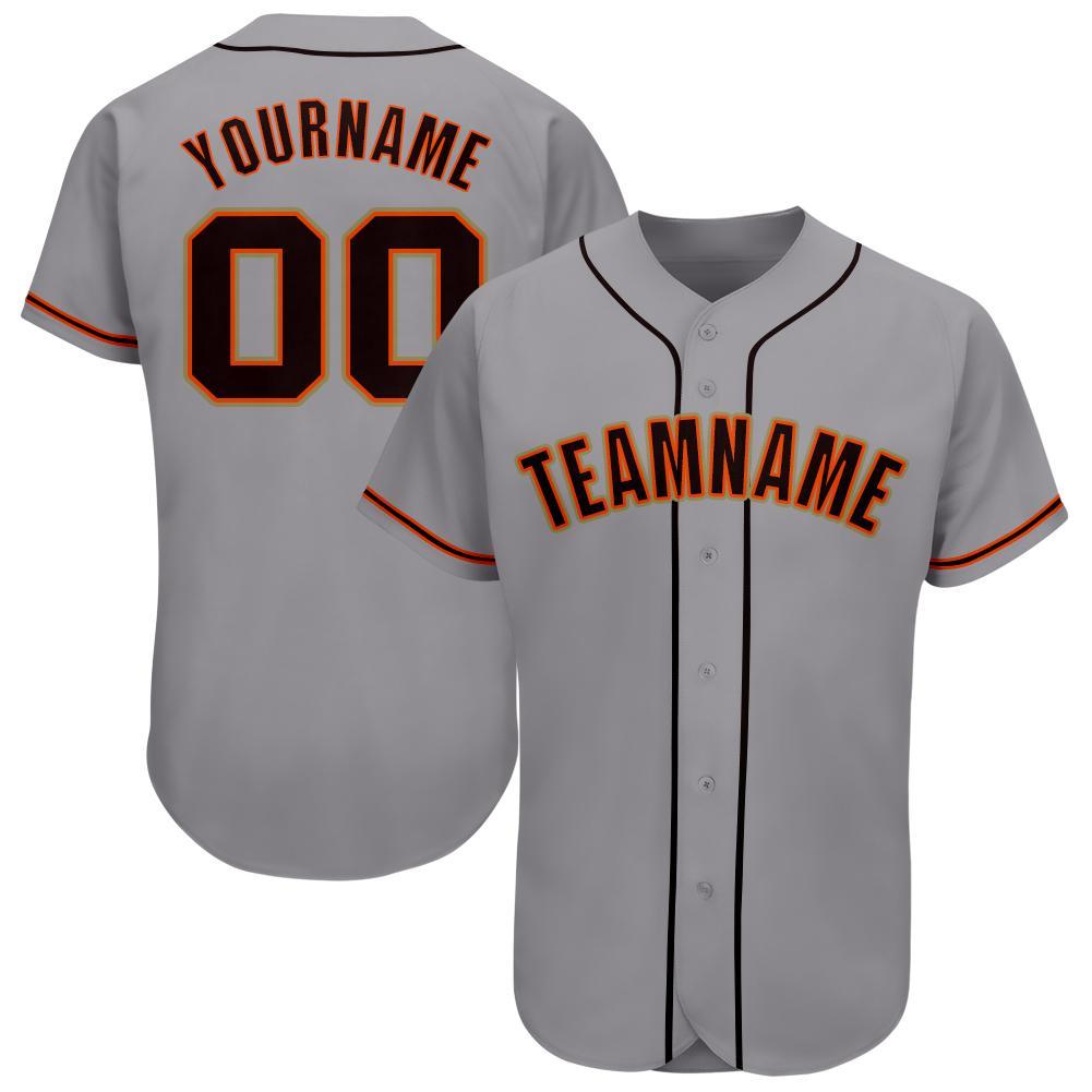 Custom Gray Black-Orange Baseball Jersey – CustomJerseysPro