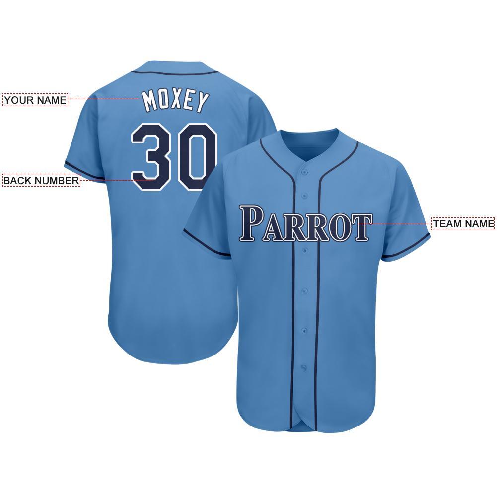 Custom Powder Blue Navy-White Baseball 