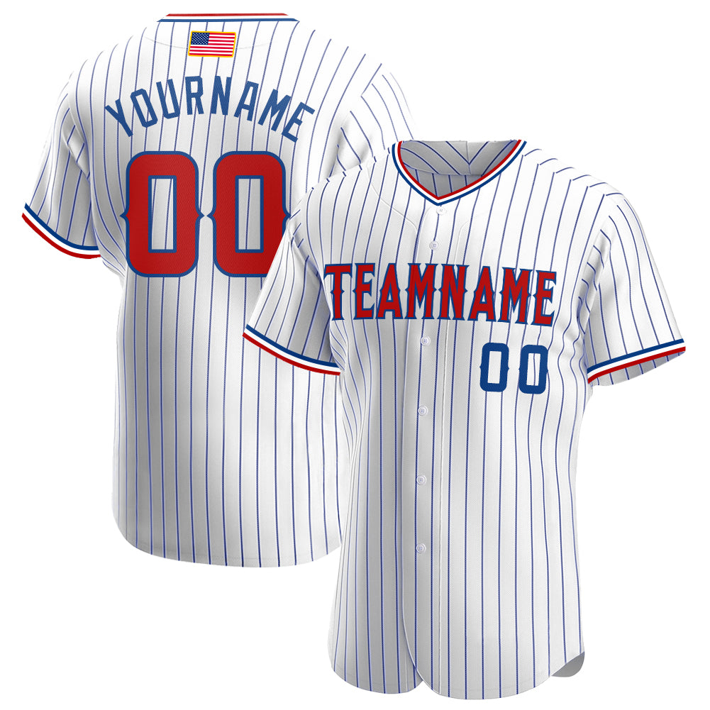 Cheap Custom Cream Royal Pinstripe Royal-Orange Authentic Baseball Jersey  Free Shipping – CustomJerseysPro