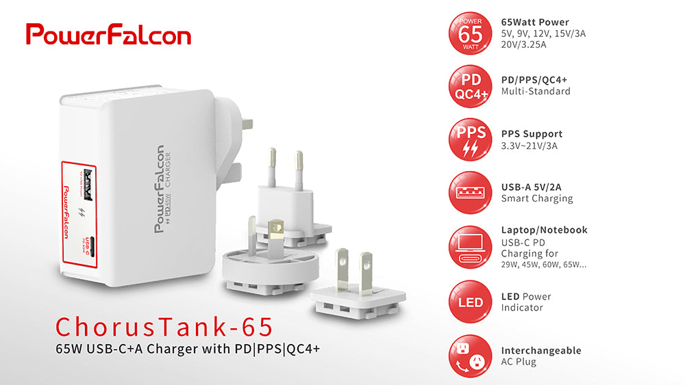 PowerFalcon Dual USB (45W USB-C PD + 12W USB-A) Travel Charger – Mostly  Melbourne