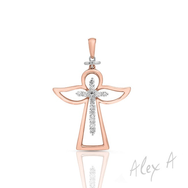 Alex A. Guardian Angel Cross Pendant