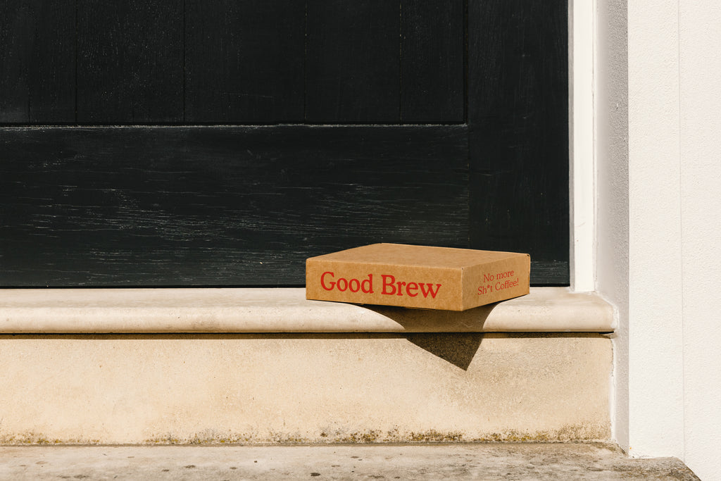 Good Brew subscription box on doorstep