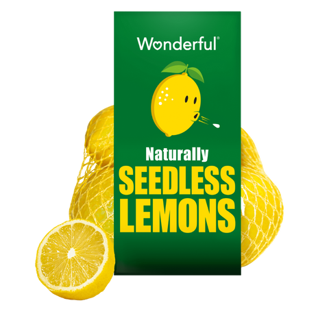 wonderful seedless lemons in a green bag