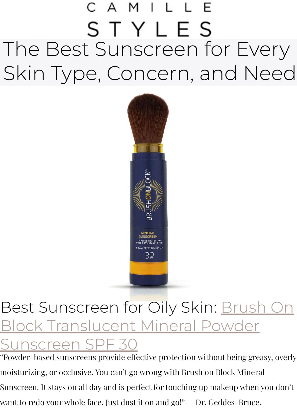 Reapplying sunscreen made easy with Brush on Block - SkinCare Physicians