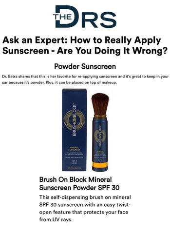 Reapplying sunscreen made easy with Brush on Block - SkinCare Physicians
