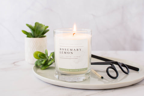 Soy candle with wick trimmer