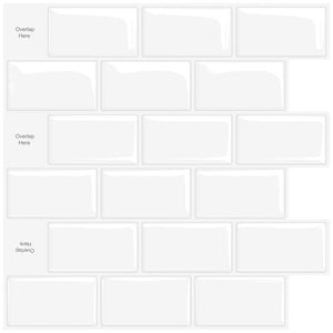 One House Premium Peel and Stick Tiles 3D  White Subway Waterproof Kitchen Backsplash Decor Self Adhesive Wallpaper - Homedecorbox