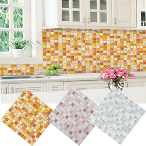 Premium 3D Mosaic Wall Tile Peel and Stick Self adhesive Backsplash DIY Kitchen Bathroom Home Wall Sticker 1Pcs - Homedecorbox - 3d Self Adhesive Wall Stickers