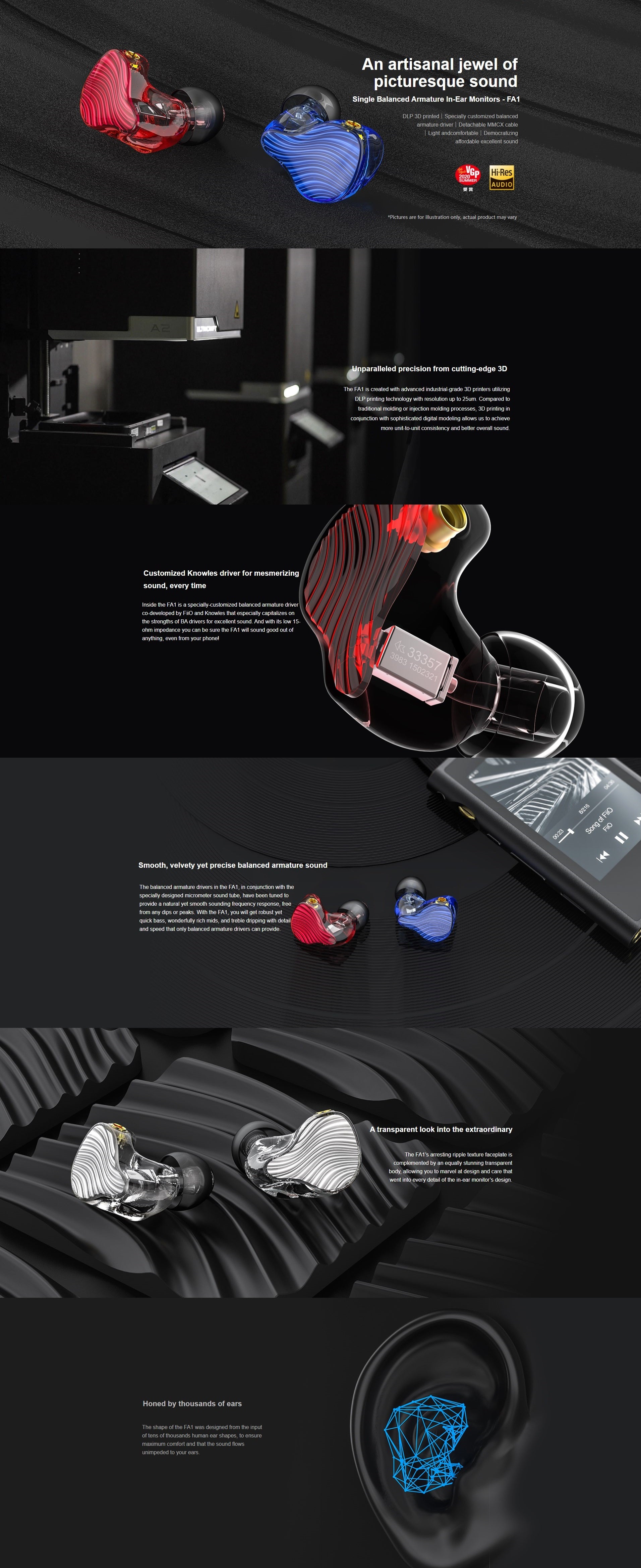 Fiio FA1 Balanced Armature In-Ear Monitors Main Features 1